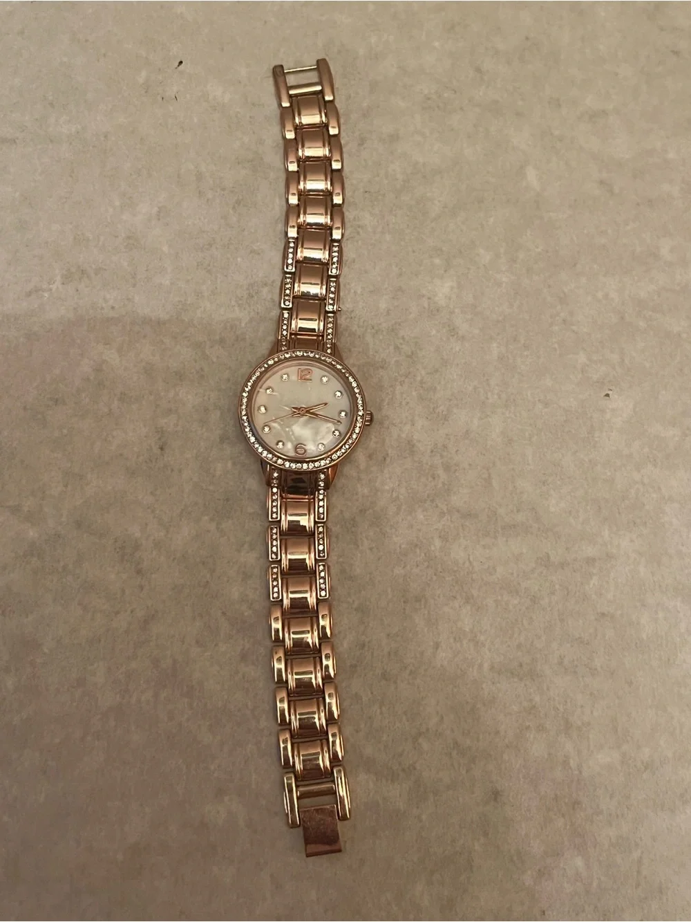 Watch ladies rose gold with crystals